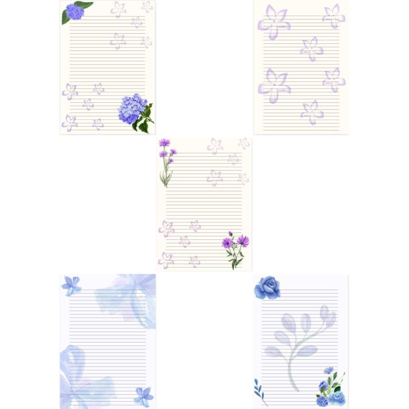 Hojas Rayadas Con Diseño Floral - Anotador - Pdf imprimible - 4
