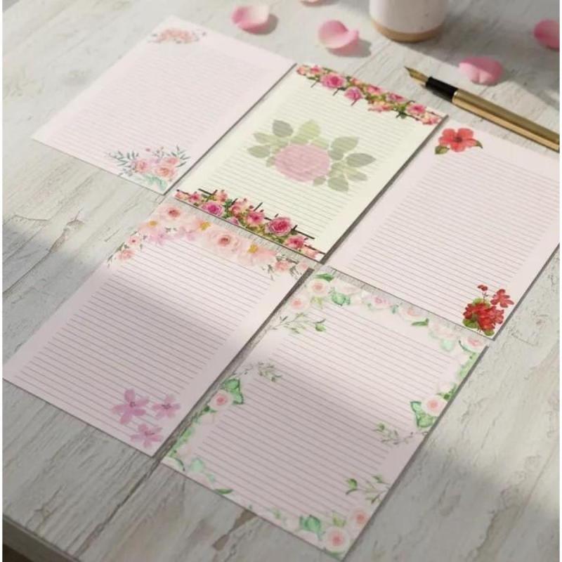 Hojas Rayadas Con Diseño Floral - Anotador - Pdf imprimible - 5