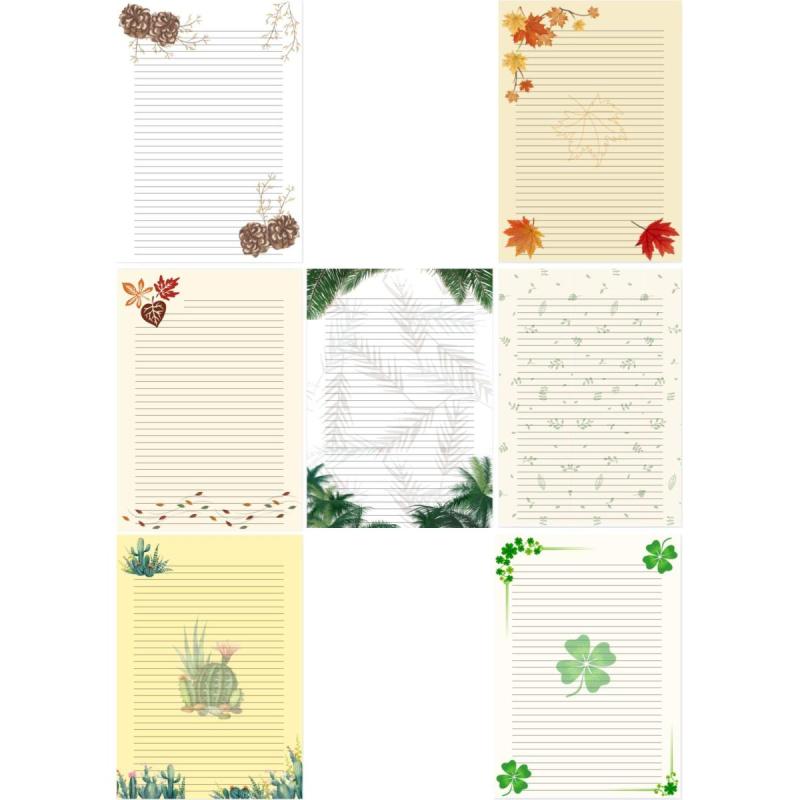 Hojas Rayadas Con Diseño Floral - Anotador - Pdf imprimible - 8