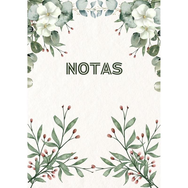 Hojas Rayadas Con Diseño Floral - Anotador - Pdf imprimible - 11