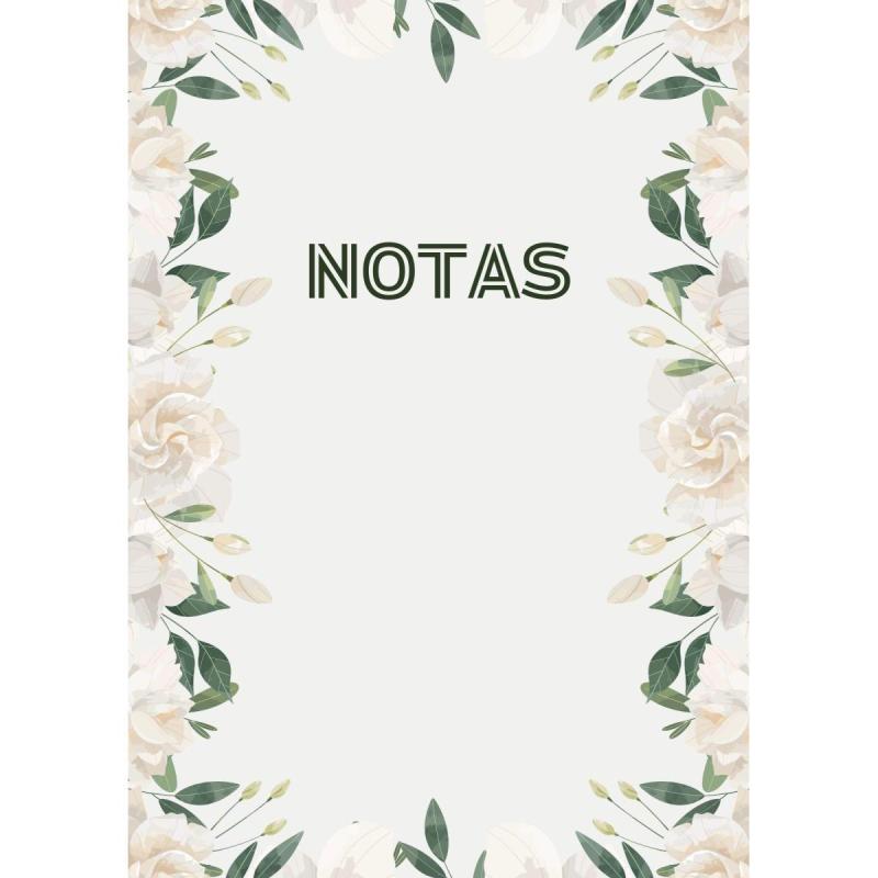 Hojas Rayadas Con Diseño Floral - Anotador - Pdf imprimible - 12