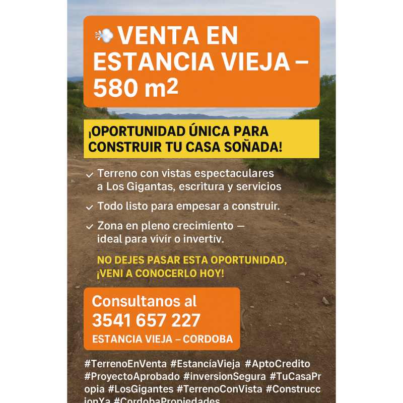 🏞️ venta terreno estancia vieja – 580 m² 🏡 🌟 a minutos de villa carlos paz