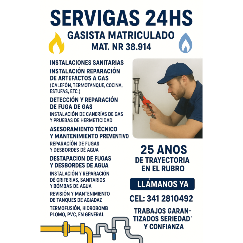 Gasista Matriculado / Plomero