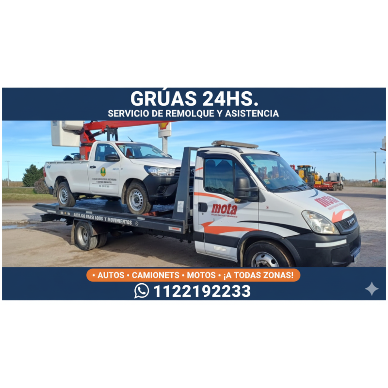 Remolques/// grÚas/// traslados a todas las zonas. 1122192233 - 4