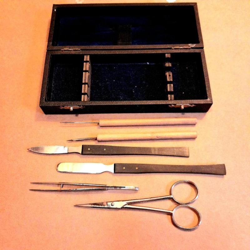 Antigua Caja De Instrumental Mikroskopische Besteck. S XIX - 3