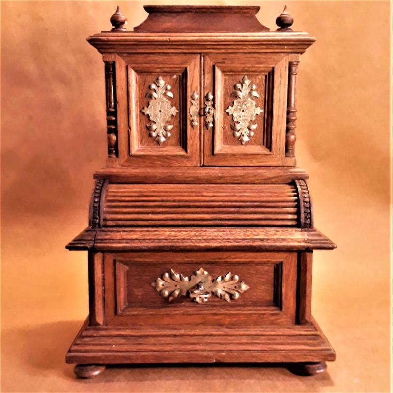 Antiguo Mueble Secreter Miniatura Con Necesser Francia S Xix