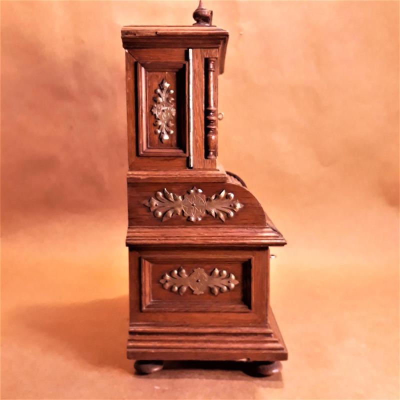 Antiguo Mueble Secreter Miniatura Con Necesser Francia S Xix - 4