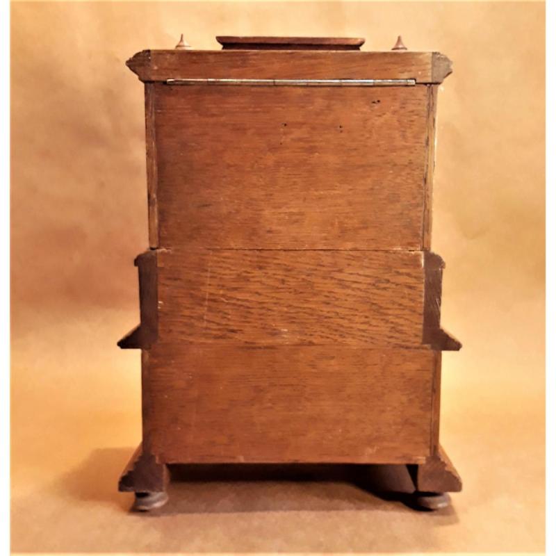 Antiguo Mueble Secreter Miniatura Con Necesser Francia S Xix - 8