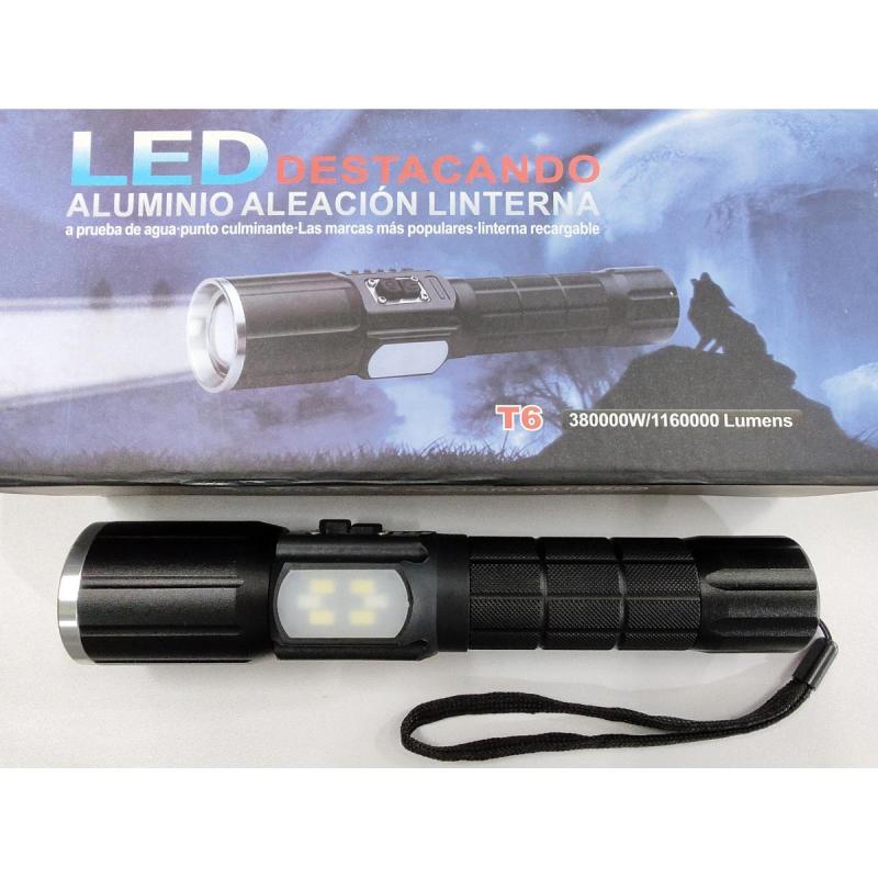 Linterna Recargable Cree Led T6 con zoom