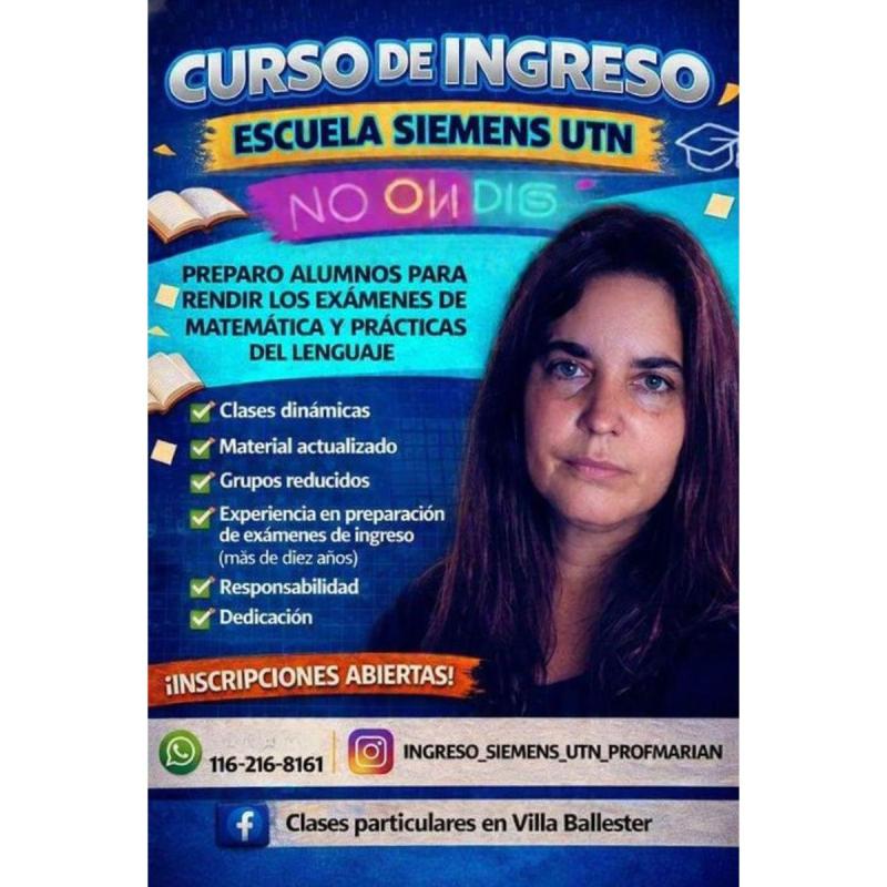 Ingreso escuela siemens utn ballester - preparo alumnos