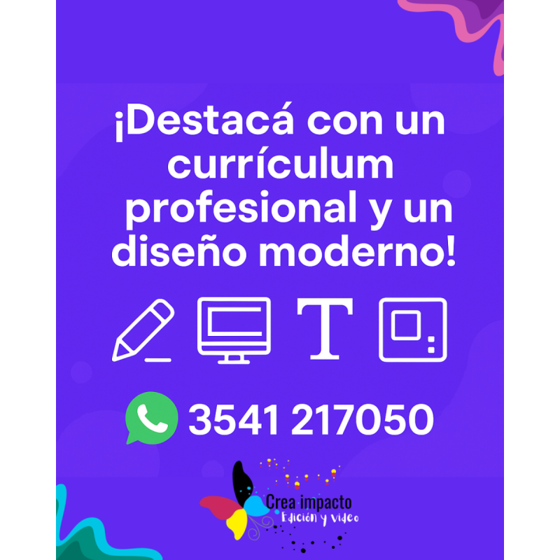 Realizo currículum moderno y creativo