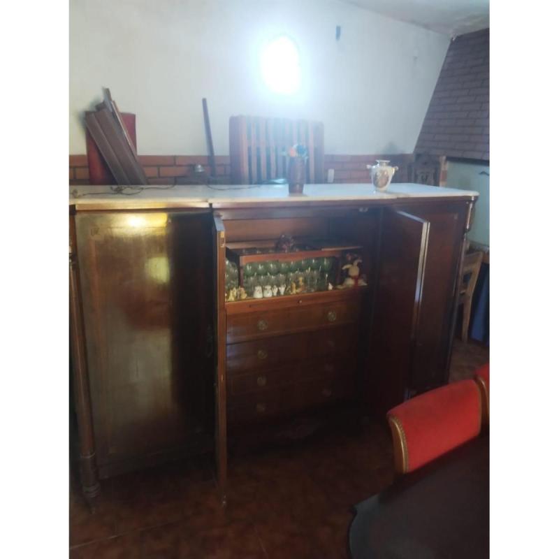 ✨🪵 aparador / vajillero / bahiut antiguo con mÁrmol y luz 🪵✨