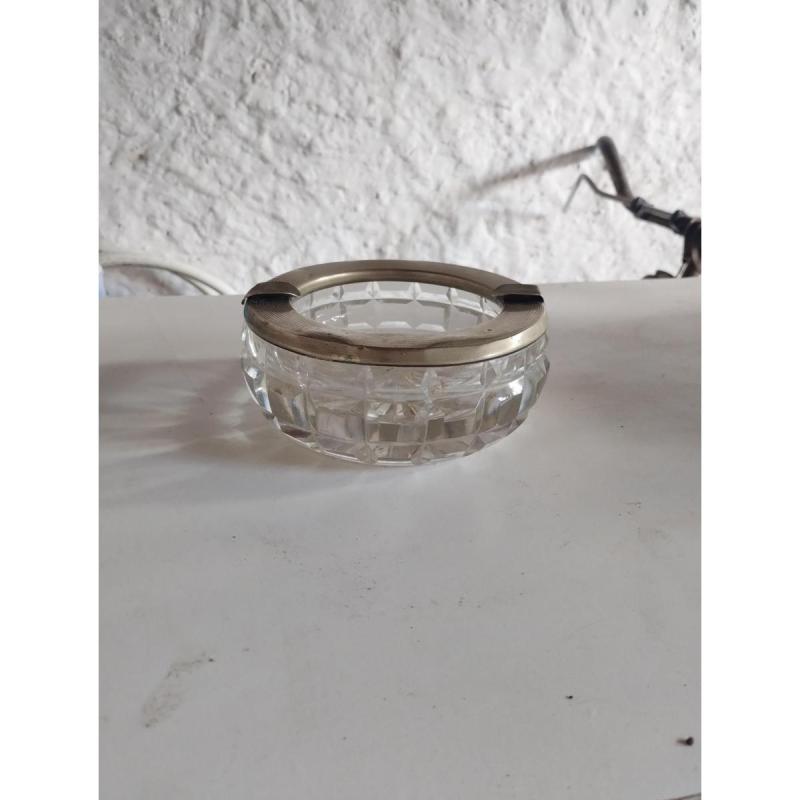 🕯️✨ cenicero antiguo de vidrio y cobre – estilo clÁsico ✨🕯️