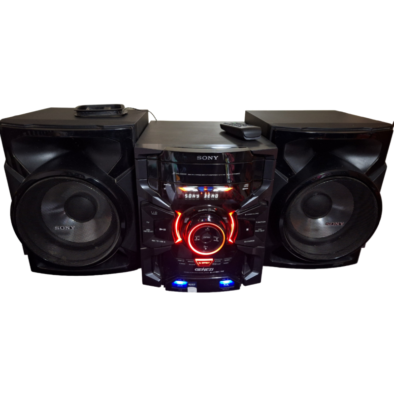 Minicomponente Sony de alta potencia 5500 W, Bandeja 3 CDs y MP3