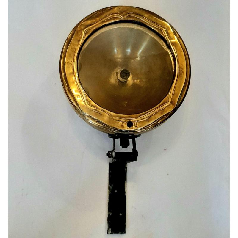 Antiguo Faro De Auto Tilt Ray Headlamp De Bronce Con Soporte