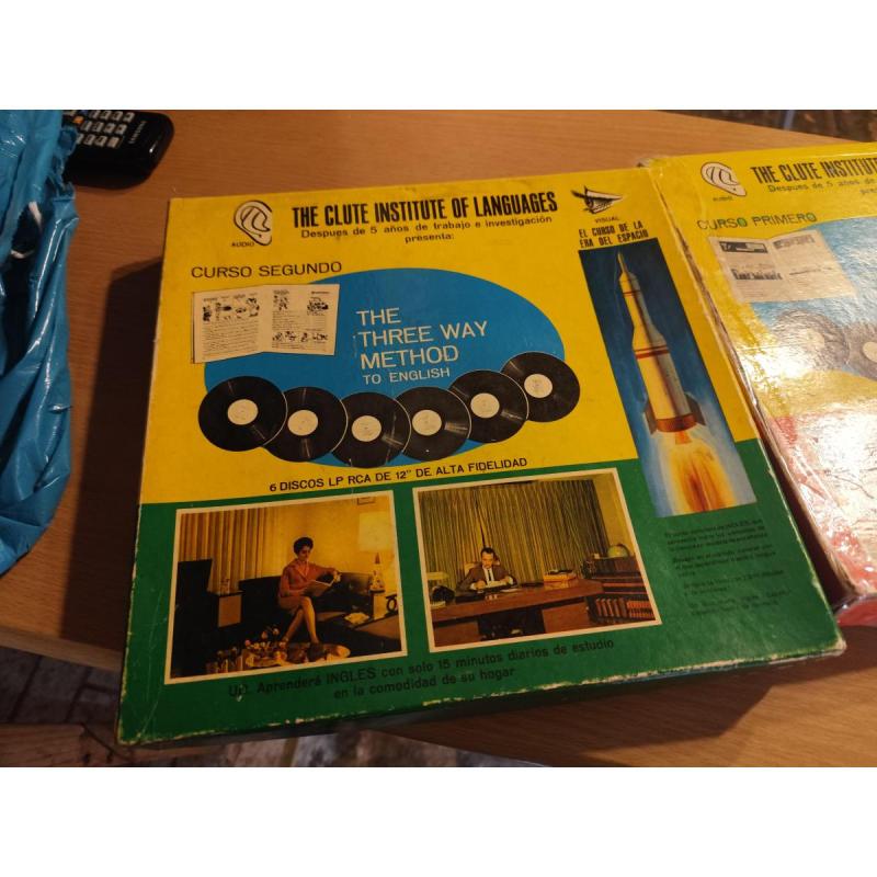 antiguo curso de Inglés con discos de vinilo