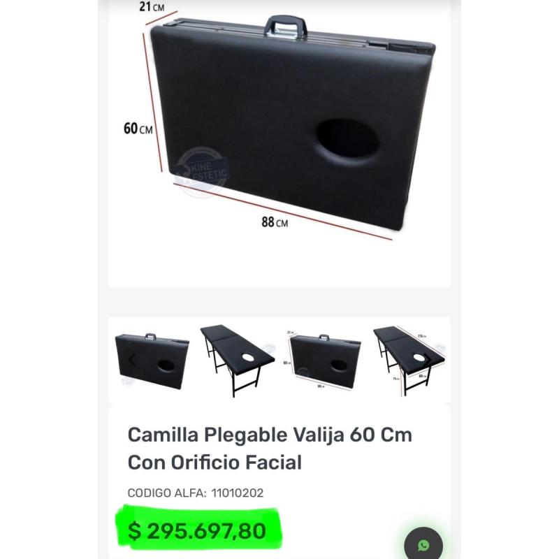 Camilla Plegable Valija 60 Cm Con Orificio Facial - 5