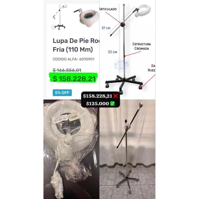 Lupa De Pie Rodante Con Luz Fria (110 Mm)
