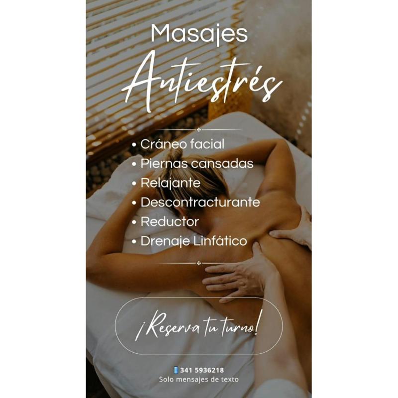 Masajes relajantes descontracturantes craneo facial reductor linfatico