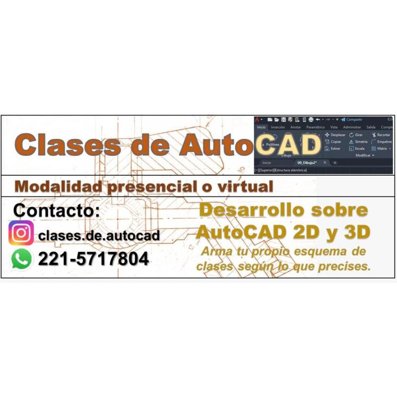 CLASES de AutoCAD 2D / 3D - Modalidad presencial o virtual
