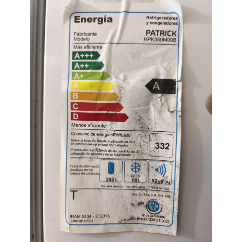 Heladera patrick blanca con freezer superior - 4