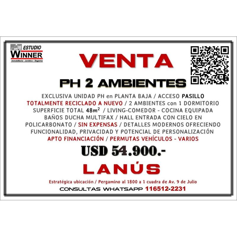 Venta ph 2 ambientes a nuevo