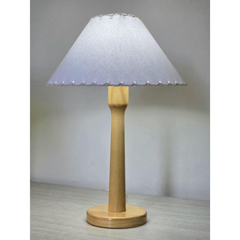 Lampara de madera con pantalla blanca "Solara" L-44 cm - 5