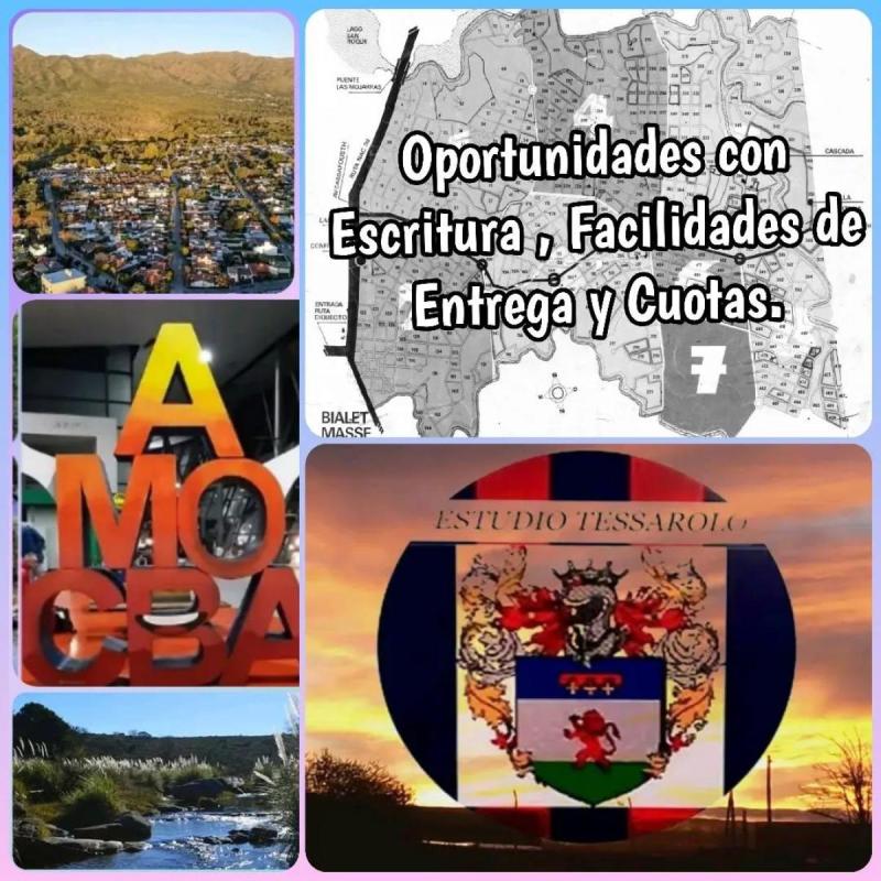 vendo lotes con escritura,facilidad de etrega y cuotas en Bialet Masse