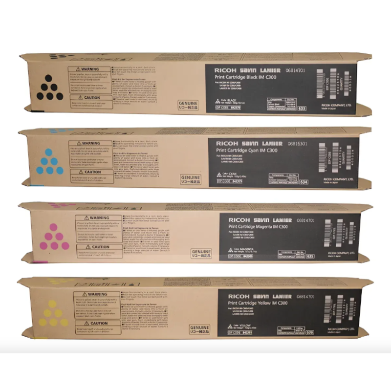 Kit Toners Color Ricoh IM C300, C400 Original Negro, Cyan, Amarillo, Magenta