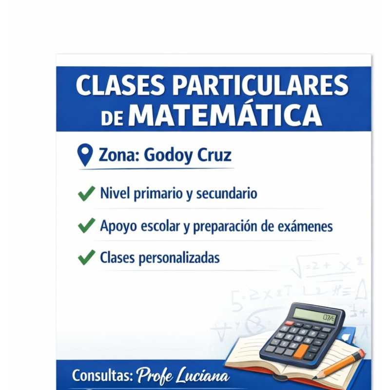 Clases particulares de matemática Zona Godoy Cruz