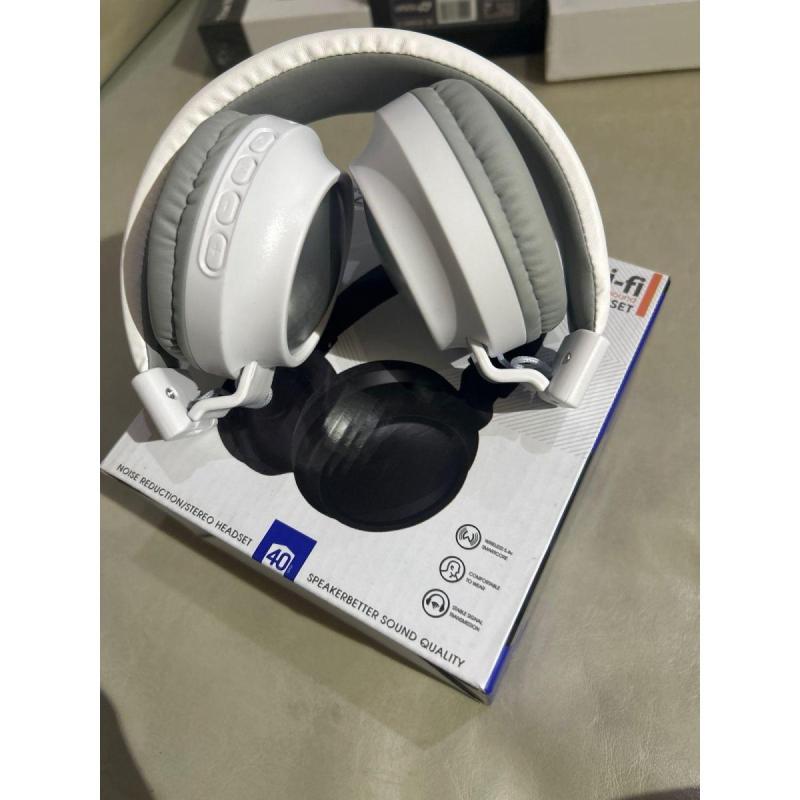 Auriculares Bluetooth AKZ-33 Blancos | Micro SD - Auxiliar - Hi-Fi