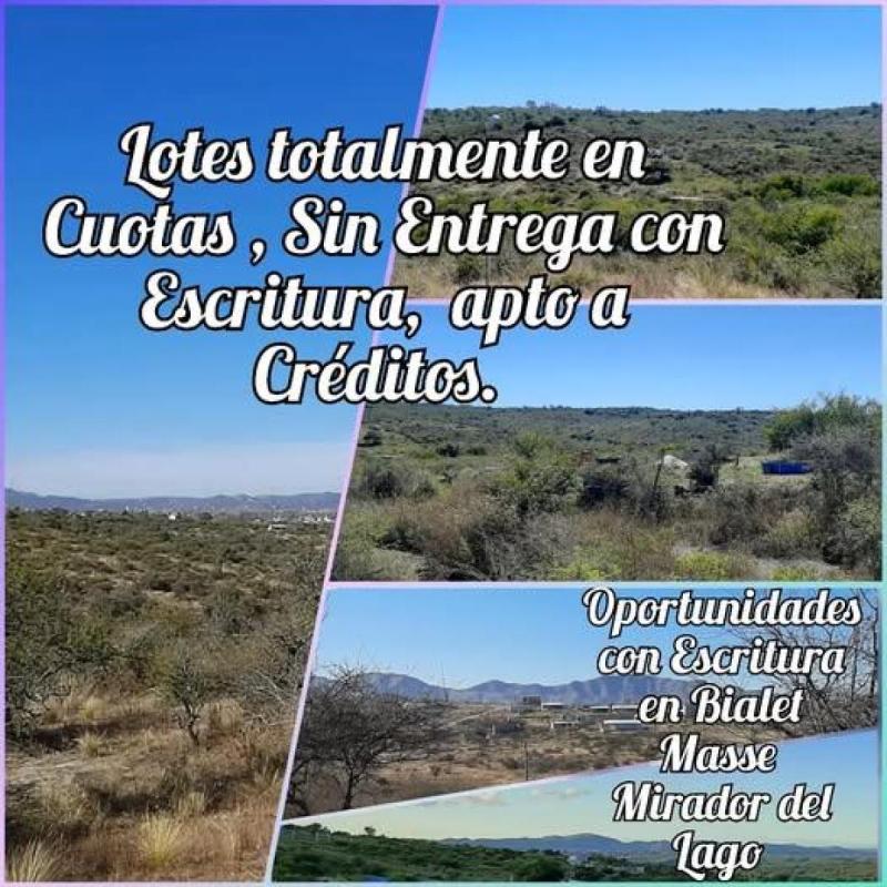 vendo lotes en Bialet Masse totalmente cuotas con escritura