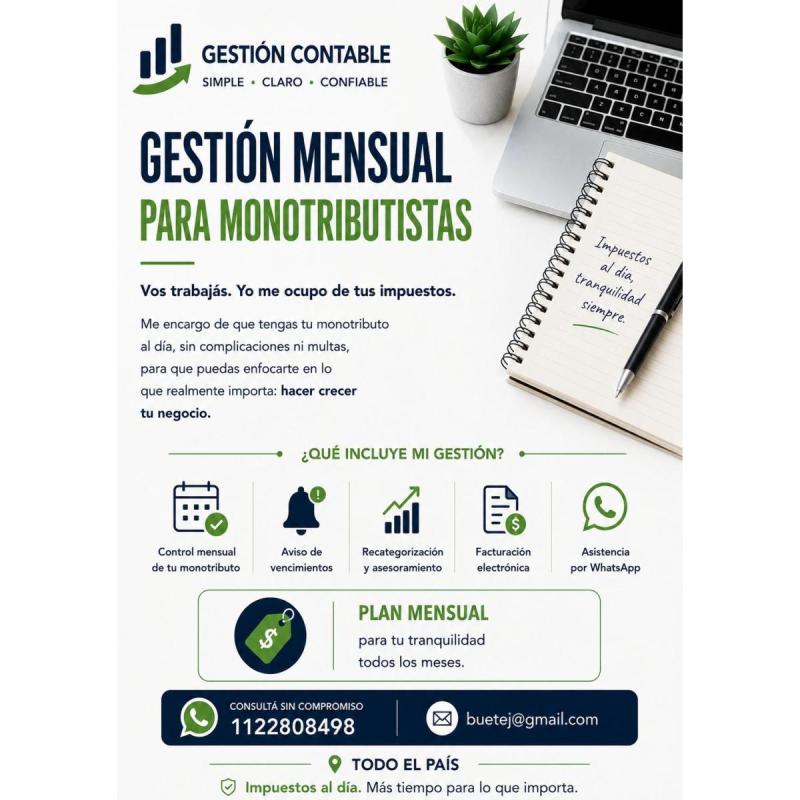 Gestion mensual para monotributistas