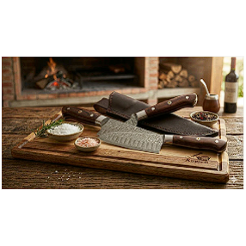 Combo de cuchillos para asador.