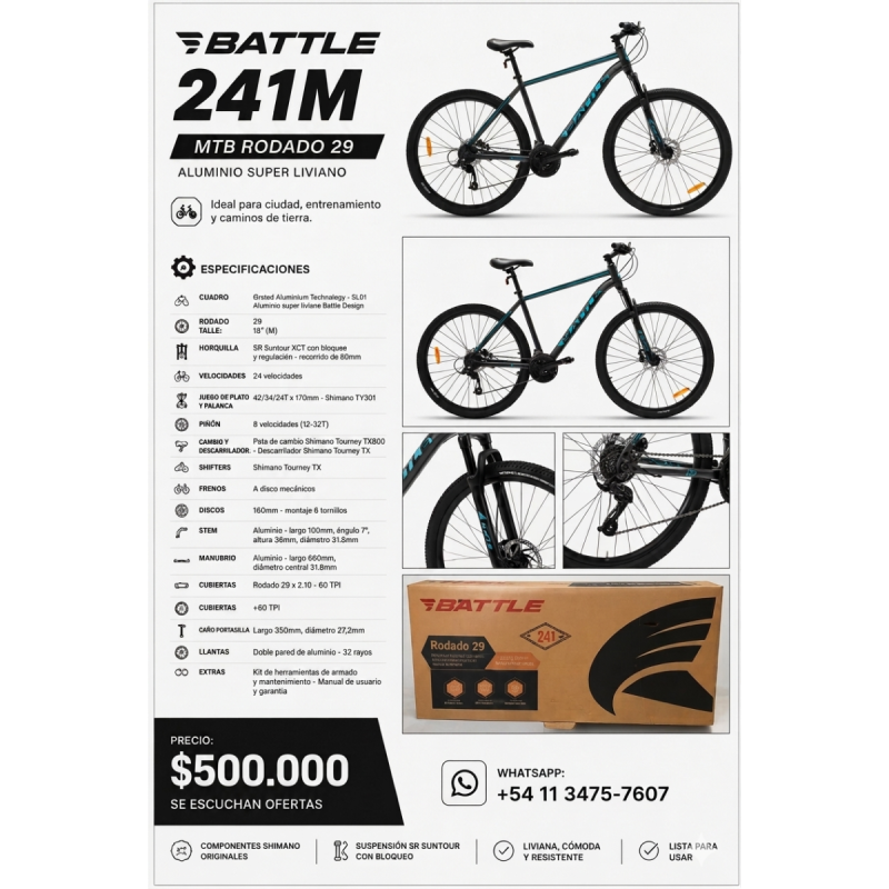 Venta bicicleta battle 241m - mtb rodado 29