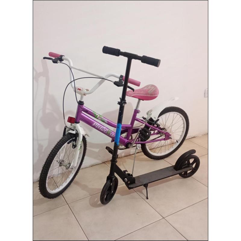 Combo Bicicleta rodado 20 y Monopatin plegable