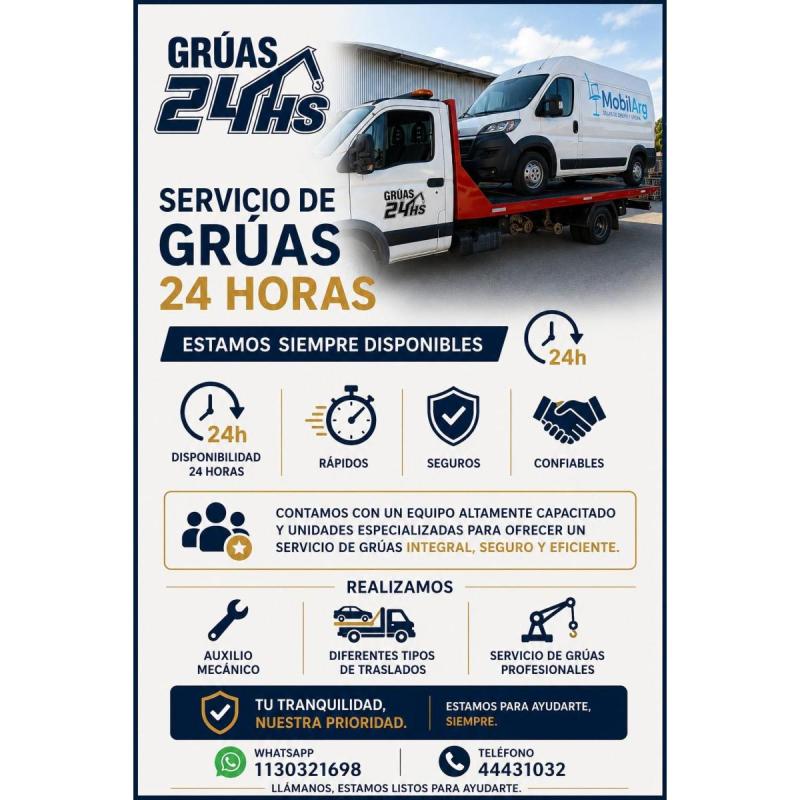 Gruas en San Fernando las 24 horas - Traslados en CABA y GBA