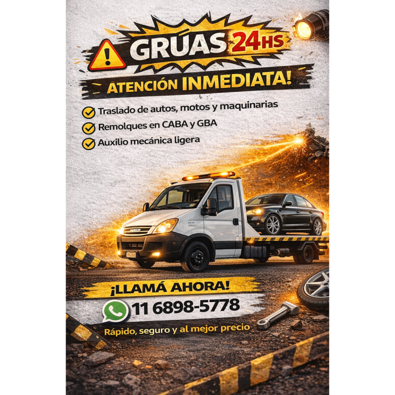 Gruas en Florida las 24 horas - Traslados en CABA y GBA