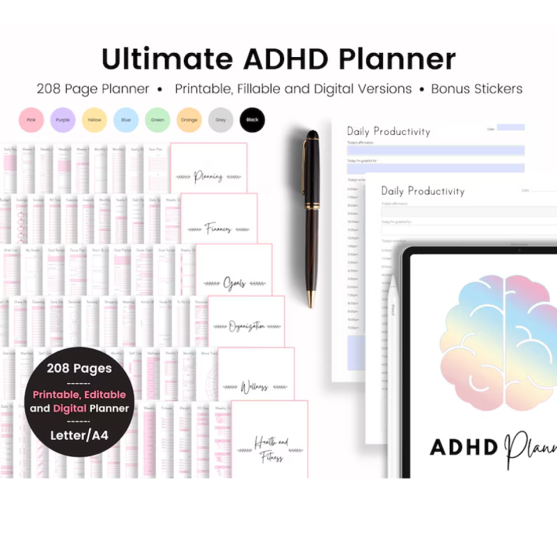 ADHD Planner / Planificador TDAH imprimible digital