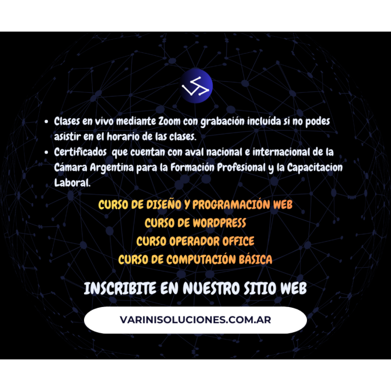 Ofrecemos cursos online en vivo por Zoom