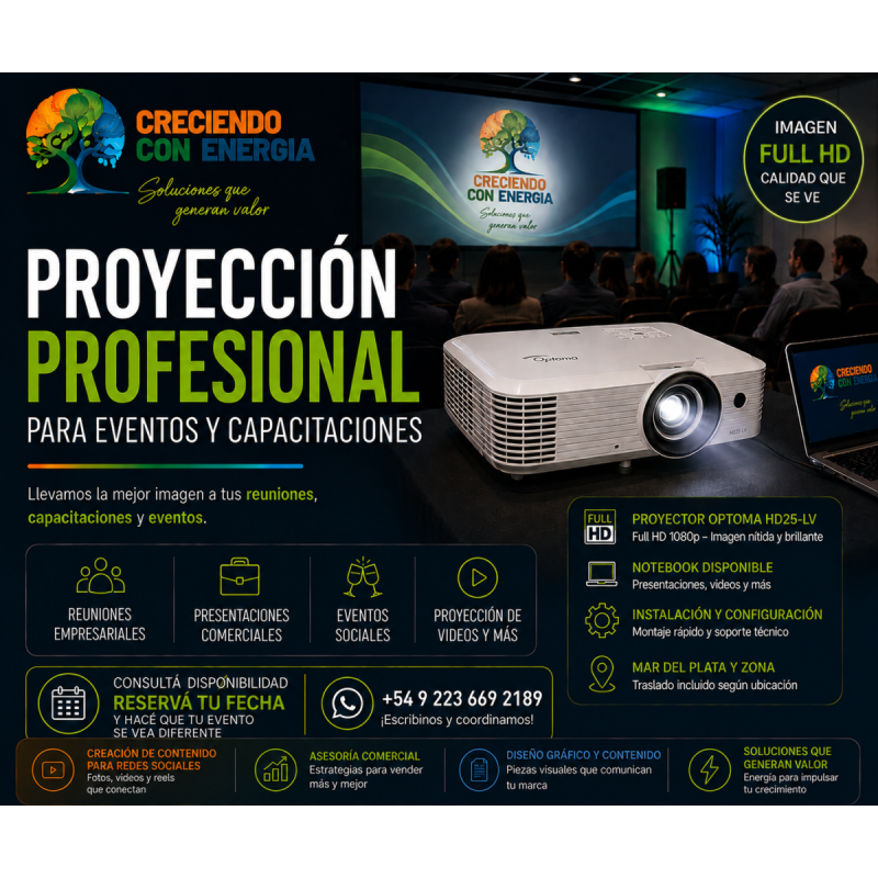 🎥 Servicio de Proyección Profesional Full HD