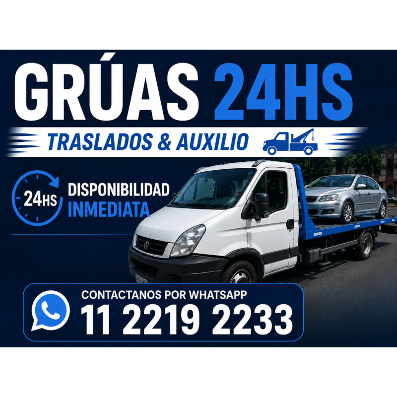 Auxilio las 24 horas, grÚas para todo tipo de vehiculos