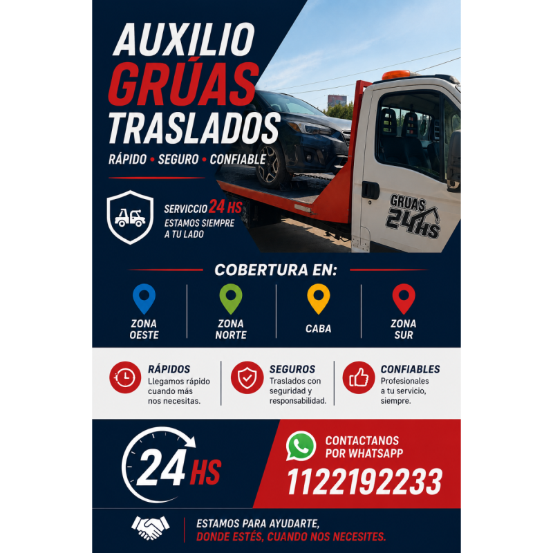 Auxilio las 24 horas, grÚas para todo tipo de vehiculos - 2