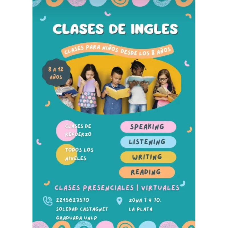 Clases de inglés presenciales y virtuales. Todos los niveles.