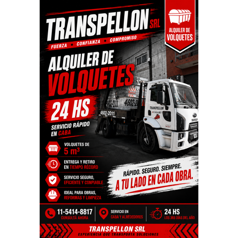 Alquiler de Volquetes en CABA - Telefonos 115414-8817 / 4602-2011 caba