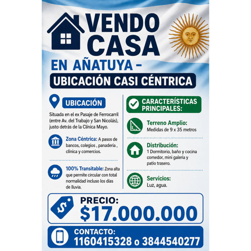 Tengo a la venta una bonita casa