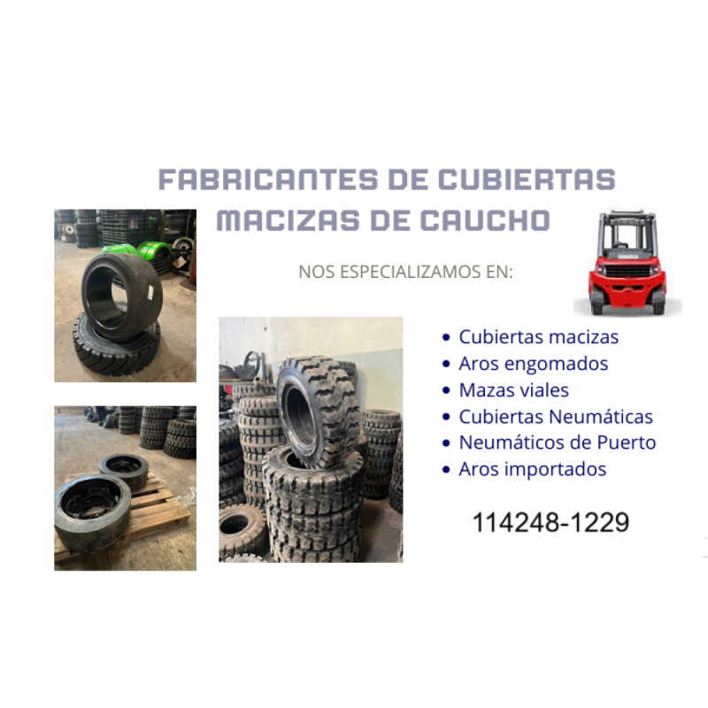 Cubierta maciza 650 x 10 sfm reparacion repuestos autoelevador