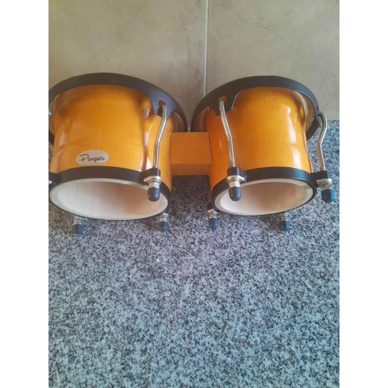 Bongo parquer custom madera natural 6.5 7.5 aro negro