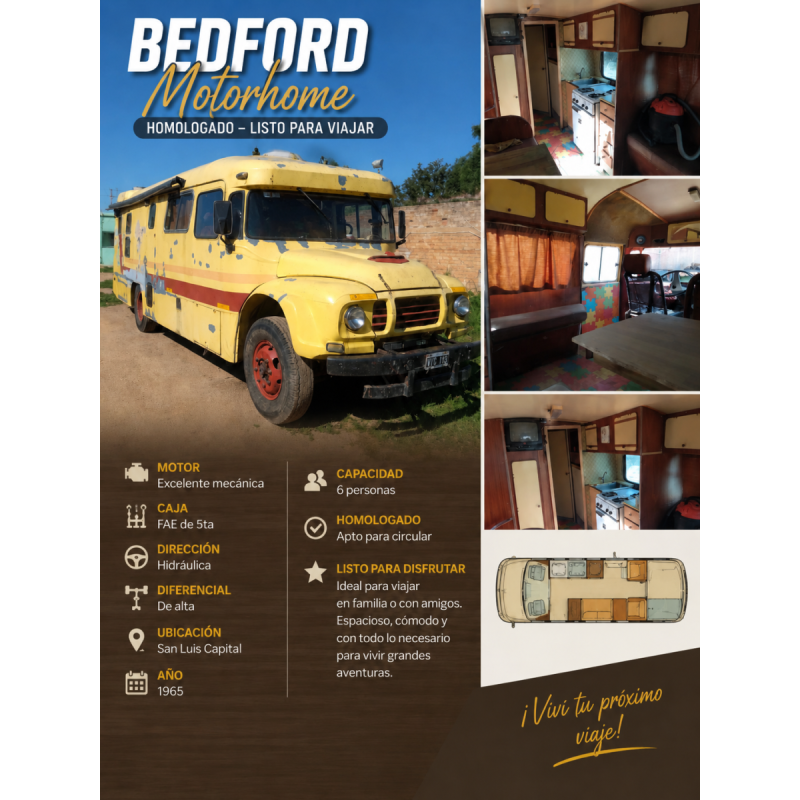 Motorhome bedford excelente estado listo para disfrutar