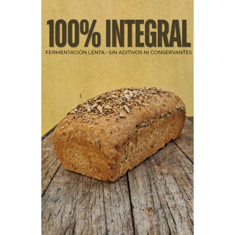 Pan tipo lactal 100% integral con semillas